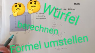 Würfel berechnen  Formel umstellen  leicht erklärt  Dave Seller [upl. by Michell144]