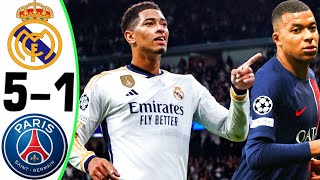 Real Madrid vs PSG 51  All Goals and Highlights  2024 🔥 MBAPPE [upl. by Naujej]