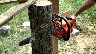 Making A Quick and Dirty VERTICAL Chainsaw Mill [upl. by Aydiv]