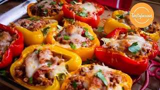 Delicious Homemade Stuffed Bell Pepper Recipe  Easy Stuffed Bell Pepper Recipe [upl. by Yelsnya]