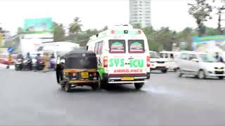 Ambulance rams bike riders at traffic signal [upl. by Mahgem]