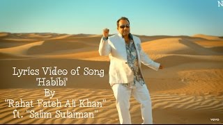 RFAK  Lyrics Video of Song Habibi By quotRahat Fateh Ali Khanquot Ft quotSalim Sulaimanquot [upl. by Anomor80]