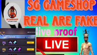 SG GAMESHOP REAL ARE FAKE 🤥 LIVE PROOF FREE FIRE freefire viral videogames livetopup viral [upl. by Laux]