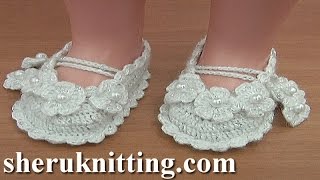 Crochet Christening Shoes Part 1 of 2 [upl. by Aivatco260]