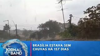 Chove em Brasília depois de mais de 150 dias  Jornal da Band [upl. by Coffey]