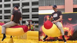 Hot Dog Mechanical Bull Ride  2018 Adult Swim Festival [upl. by Shipley]