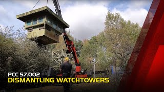 PALFINGER Crawler Crane  PCC 57002 dismantling watchtowers [upl. by Uyekawa]