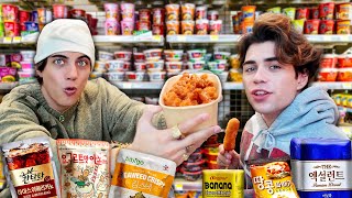 eating at only KOREAN CONVENIENCE STORES for 24 hours [upl. by Ahsinotna]