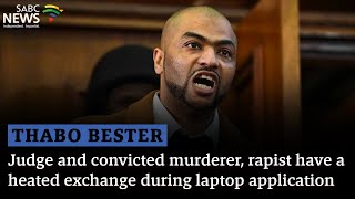 Thabo Bester  Judge and convicted murderer rapist have heated exchange during laptop application [upl. by Born]