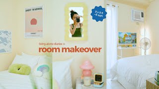 small amp cozy room makeover 🍄☁️ budget renter friendly pastel aesthetic decor haul bedroom tour [upl. by Eugenius]