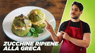 ZUCCHINE RIPIENE ALLA GRECA  piatto unico vegetariano [upl. by Nada977]