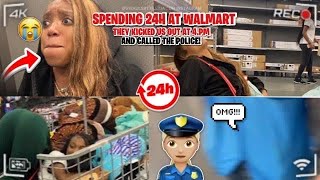 SPENDING 24 HOURS in WALMART We got kicked out at 4 AM They called the policeee😱‼️ [upl. by Hahnert]