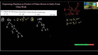 Expressing Numbers as Product of Prime Factors In Index Form [upl. by Frierson]