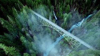 High Steel Bridge Skokomish River WA  dji Air 2S dronevideo pnw adventure traveling [upl. by Attirehs674]