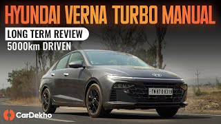 Hyundai Verna 5000km Long Term Review Turbo Manual  CarDekhocom [upl. by Sine369]