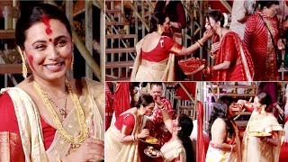 Rani Mukherjee Playing Sindoor Khela At Kajol Durga Puja 2024 Day 10 [upl. by Tomchay]