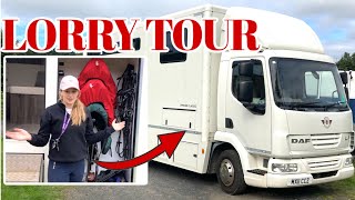 SEE INSIDE MY HORSE BOXLORRY  Full tour amp what I take competing [upl. by Yort]