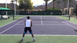 Gael Monfils  Indian Wells Practice 3714 Court Level [upl. by Anuaek934]