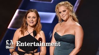 Amy Schumer amp Amy Poehler kick off Emmys with antics  Emmys 2015 [upl. by Iznekcam]