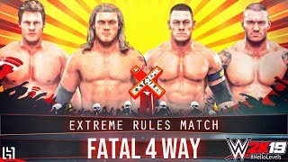 WWE 2K19 Fatal 4 Way EXTREME RULES Elimination  Edge vs John Cena vs Chris Jericho vs Randy Orton [upl. by Ttcos]