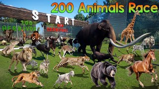 100 Carnivore VS 100 Herbivore Animals in Planet Zoo included Mammoth Elephant Giraffe and Ostrich [upl. by Anah]