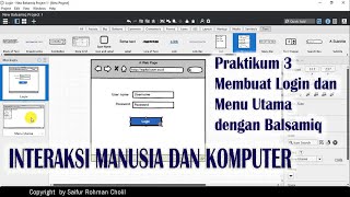 Tutorial Membuat Login dan Menu Utama dengan Balsamiq [upl. by Llerdnam192]