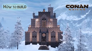 Conan Exiles  Nemedian CASTLE in winter  HOW to BUILD No Mods [upl. by Blas44]