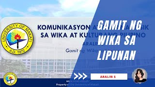 Aralin 5 Gamit ng Wika sa Lipunan  Komunikasyon at Pananaliksik [upl. by Elery]