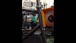 Straightening a lugged steel frame part 2 [upl. by Ahcas515]