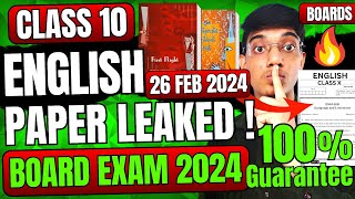 English Paper Leaked Board Exam Class 10 🤯  Class10 English important questions  English Long Ans [upl. by Brentt]