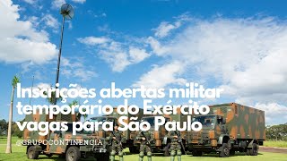 Inscrições abertas militar temporário do Exército vagas para São Paulo [upl. by Asiole]