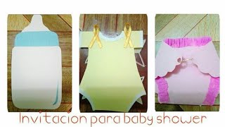 3 Tarjetas de invitacion para Baby Shower de niño y de niña babyshower invitaciones manualidades [upl. by Eimerej998]