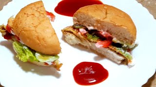 Egg Burger RecipeStreet Food Yummy Burger At Home By Maria [upl. by Teleya]