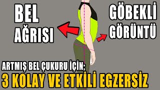 ARTMIŞ BEL ÇUKURU İÇİN 3 ETKİLİ EGZERSİZ aktifizyo belağrısı fiziktedavi [upl. by Noizneb]