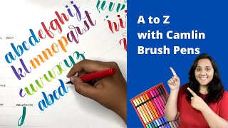 Camlin Brush Pens Calligraphy  Review and Basics of Brush Calligraphy [upl. by Phillane]