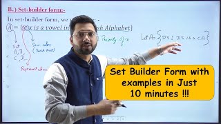 Set Builder Form Class 11  Set Builder Form  Sets Class 11  by CA Devinder Singh [upl. by Pallas]