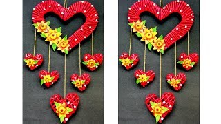 Newspaper Wall Hanging  Heart Wall Hanging  Diwali Home Decor [upl. by Seena]