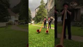 SWISS ALPHORN PLAYERS FESTIVAL SWITZERLANDLAUTERBRUNNEN ALPHORN PLAYERS TRADITIONAL switzerland [upl. by Lazar651]