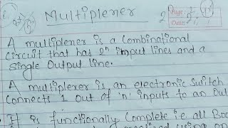 Lec19 Introduction to Multiplexer What is multiplexersDigital Electronics NEC Computer Master [upl. by Oelak993]