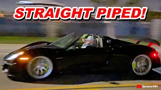 Straight Piped Porsche 918 Spyder Loud Flyby amp Revs [upl. by Esirahc]