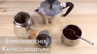 Kaffeezubereitung mit dem Espressokocher  Mokakanne [upl. by Odlavu]