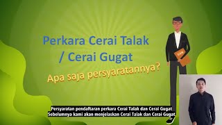 SYARAT PENDAFTARAN PERKARA CERAI TALAK DAN CERAI GUGAT [upl. by Notwen]