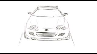 How to draw a Car Toyota subra [upl. by Hainahpez]