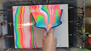 GlowintheDark Dustpan PourAcrylic Pour Painting Beginner [upl. by Errot]