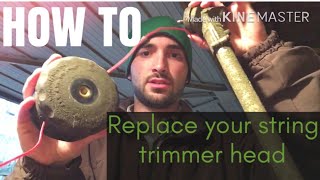 How to replace your string trimmer head Echo SRM 225 [upl. by Kalila371]