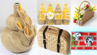 5 Jute craft ideas  Home decorating ideas handmade  2 [upl. by Jevon]