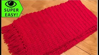 Classic Single Crochet Scarf  Super Easy [upl. by Onibla]