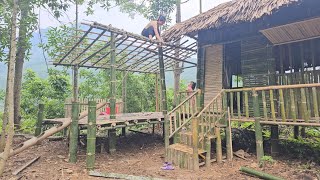 Bamboo kitchen construction and thatched roof complete the entire house [upl. by Anim]