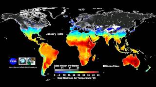 Satellite observed monthly mean daily maximum air temperature amp frozen period [upl. by Atil]