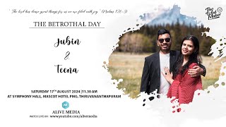 JUBIN amp TEENA  BETROTHAL LIVE WEBCAST  17082024  THE WEDMAKER [upl. by Acinnad89]